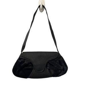 Vintage Vasiliki Lagis Leather Handbag Purse‎   Hair Fur  Bag USA Made Black